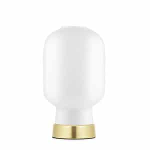 Amp bordlampe, Hvid/Messing