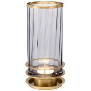 Arno Bordlampe i glas og stål H35,4 cm 1 x GX53 - Aldret messing/Røget