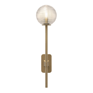 Astro Tacoma Single Grande Væglampe Antik Messing & Rillet Skærm Transparent