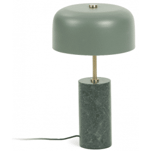 Biscane bordlampe i metal og marmor H44 cm - Grøn/Antik messing