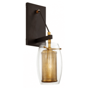 Dunbar 1 Væglampe H41 cm - Varm messing/Antik bronze/Klar