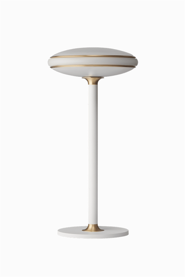 ØS1 bordlampe, hvid/messing