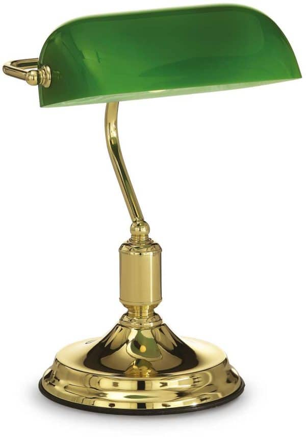 Lawyer, Bordlampe, Tl1, metal by Ideal Lux (D: 26 cm. x H: 38 cm., Messing)
