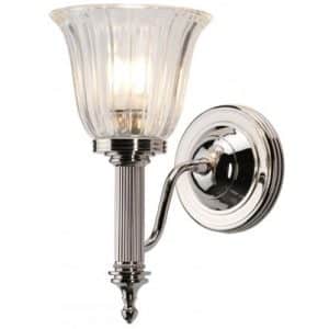Carroll Badeværelseslampe i messing og glas H26,5 cm 1 x G9 LED - Poleret nikkel/Klar