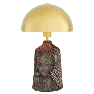 Cassia Bordlampe H50 cm 1 x E27 - Poleret messing/Rustik sort