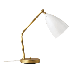 GUBI Grossman Collection Gräshoppa Bordlampe Messing/Blank Alabaster Hvid