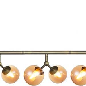 Atom, Pendel lampe, Langbordspendel, 6 x LED by Halo Design (D: 31 cm. x H: 81 cm., Rav/Antik messing)