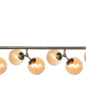 Atom, Pendel lampe, Langbordspendel, 8 x LED by Halo Design (D: 37 cm. x H: 79 cm., Rav/Antik messing)