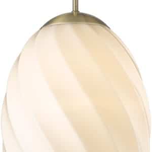 Twist, Pendel lampe, Glas by Halo Design (D: 25 cm. x H: 37 cm., Opal/Messing)