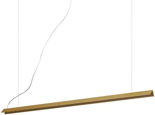 V-Line, Pendel lampe, Sp, metal by Ideal Lux (H: 3 cm. x B: 3 cm. x L: 110 cm., Messing)
