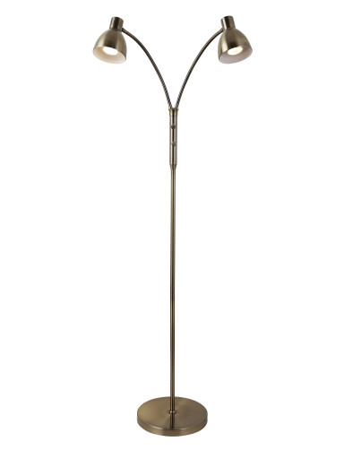 Design Hudson 2-armet gulvlampe - antik messing - Messing Lampe