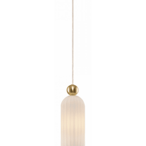 Antic loftlampe i metal og glas Ø10 cm 1 x E14 - Messing/Hvid