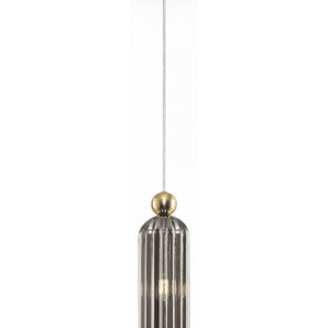 Antic loftlampe i metal og glas Ø10 cm 1 x E14 - Messing/Røget