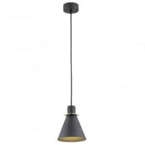 Beverly loftlampe i stål Ø14,5 cm 1 x E27 - Mat sort/Messing