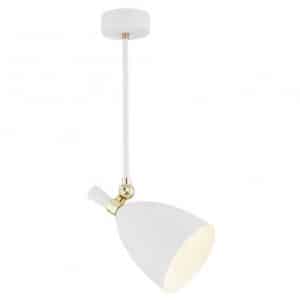 Charlotte loftlampe i stål H43 cm 1 x E27 - Hvid/Messing