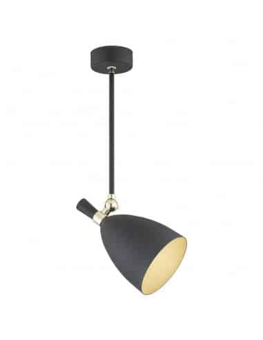 Charlotte loftlampe i stål H43 cm 1 x E27 - Mat sort/Messing