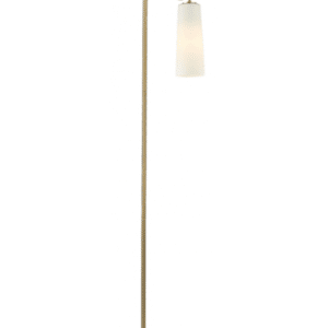 BOW Gulvlampe i marmor og stål H150 cm 1 x E27 - Messing/Opalhvid
