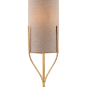 Fraser Bordlampe i metal og tekstil H60 cm 1 x E27 - Satineret messing/Natur