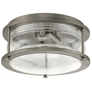 Ashland Bay Udendørs loftlampe i messing og glas Ø30,5 cm 2 x E27 - Brændt bronze/Klar dråbeeffekt