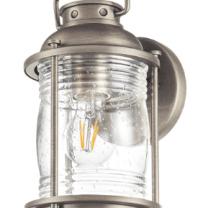 Ashland Bay Udendørs væglampe i messing og glas H27,8 cm 1 x E27 - Brændt bronze/Klar dråbeeffekt