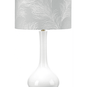 Milo Bordlampe i keramik og polyester H69 cm 1 x E27 - Antik messing/Hvid/Gråblå