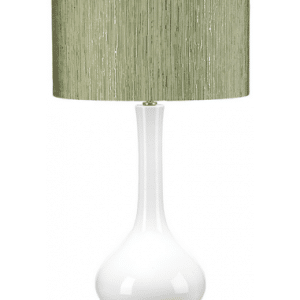 Milo Bordlampe i keramik og polyester H69 cm 1 x E27 - Antik messing/Hvid/Grøn