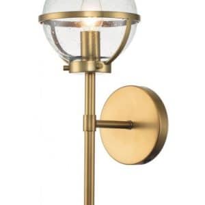 Hollis Badeværelseslampe i stål og glas H40,3 cm 1 x E14 - Antik messing/Klar med dråbeeffekt