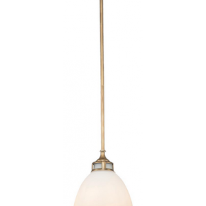 Amelia Loftlampe i stål og glas Ø32,4 cm 1 x E27 - Antik messing/Opalhvid