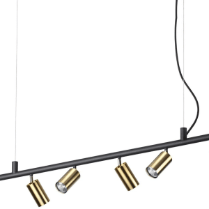 Dynamite, Pendel lampe, GU10 max 6 x 28W, GU10, messing/sort, metal, L1155xHmin165/max2250xB55mm