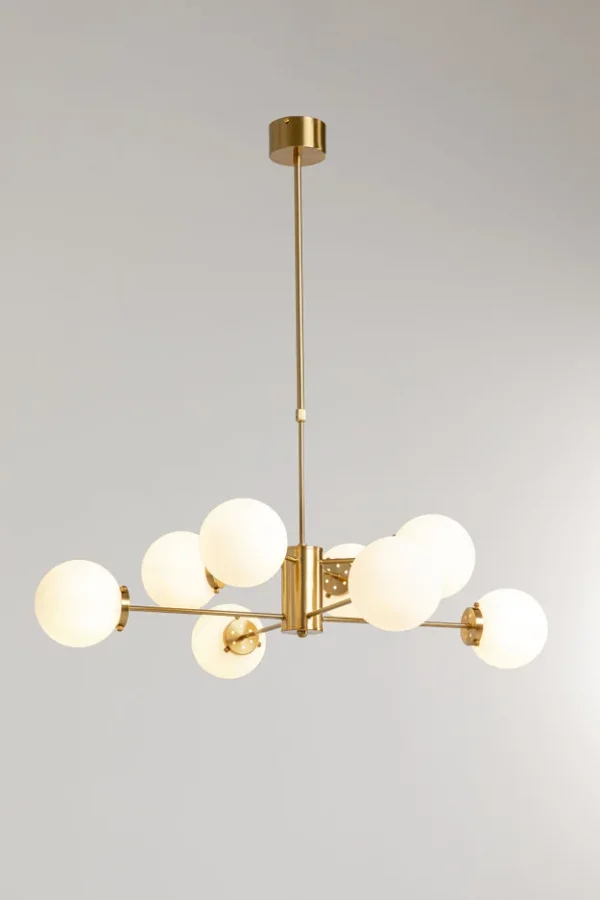 KARE DESIGN Heavenly Gold loftlampe - hvid glas og messing stål (Ø98)