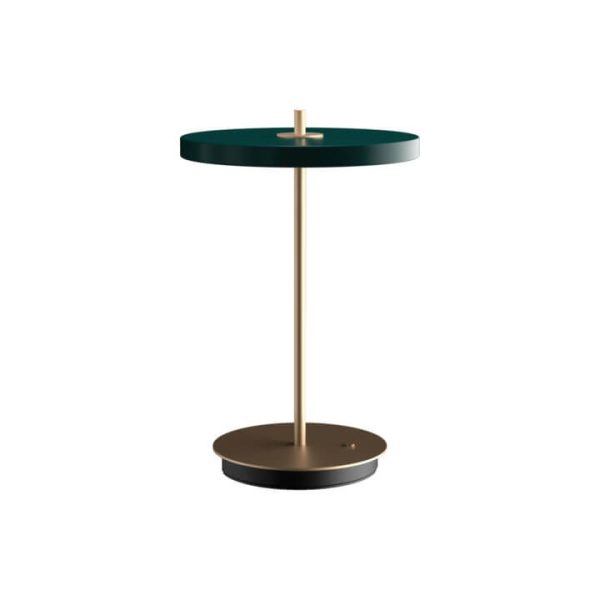 Asteria Move batteri-/bordlampe, forest grøn/messing