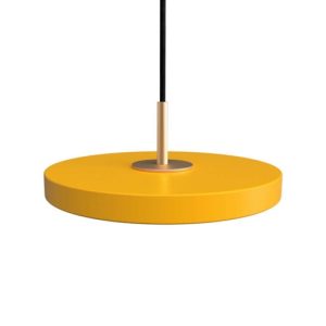 Asteria micro pendel, saffron gul/messing