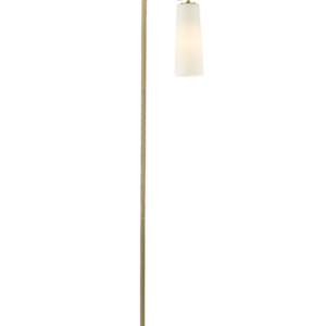 BOW Gulvlampe i marmor og stål H150 cm 1 x E27 - Messing/Opalhvid