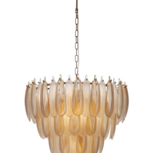 Chloe Lysekrone i stål og glas Ø60 cm 13 x E14 - Antik messing/Gylden