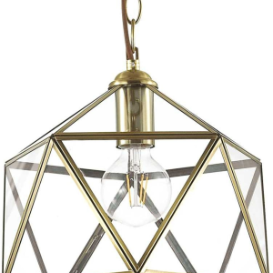 Deca, Pendel lampe, E27 max 1 x 60W, E27, brændt/messing, metal, glas, Ø280xHmin630/max1500mm