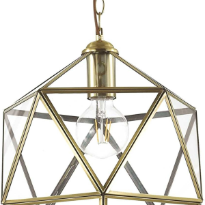 Deca, Pendel lampe, E27 max 1 x 60W, E27, brændt/messing, metal, glas, Ø500xHmin920/max1720mm