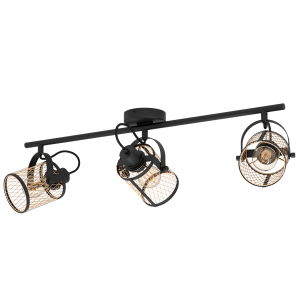 EGLO DELLOW spot 3L, sort/messing