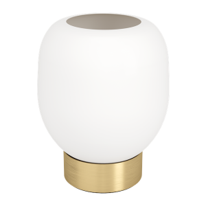 EGLO MANZANARES bordlampe, hvid/børstet messing