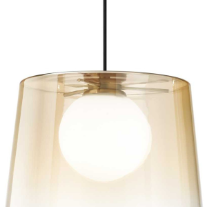 Fade, Pendel lampe, G9 max 1 x 15W, G9, rav/messing, metal, glas, Ø270xHmin290/max2260mm