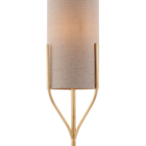 Fraser Bordlampe i metal og tekstil H60 cm 1 x E27 - Satineret messing/Natur
