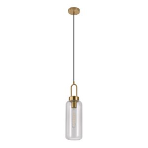 HOUSE NORDIC Luton loftlampe, cylinderformet - klar glas og messing stål (Ø13)