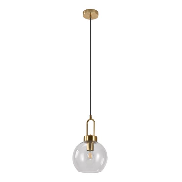 HOUSE NORDIC Luton loftlampe, kugleformet - klar glas og messing stål (Ø25)