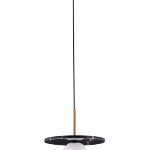 IDOR Loftlampe i marmor og opalglas Ø30 cm 1 x G9 - Sort marmor/Messing