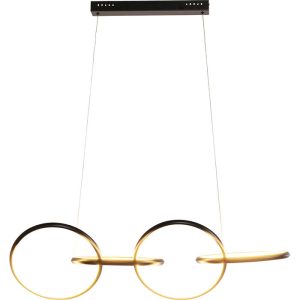 KARE DESIGN Galaxy loftlampe, LED, dæmpbar, højdejusterbar - sort aluminium og messing stål