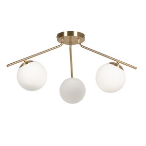 KAVE HOME Mahala loftlampe - hvid matteret glas og messing stål