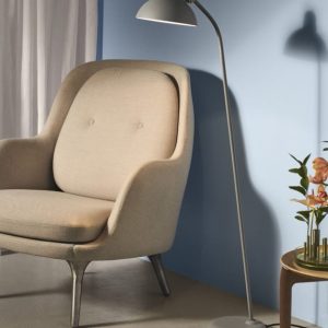 Kaiser Idell 6556-F gulvlampe, easy grey/messing