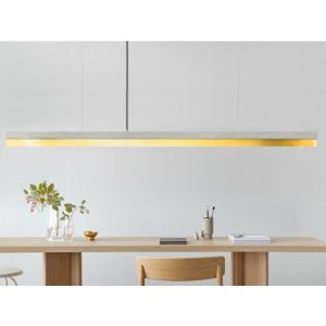 Langbordspendel i beton og messing 182 cm 25W LED - Lys beton/Messing