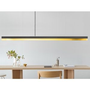 Langbordspendel i beton og messing 182 cm 25W LED - Mørk beton/Messing