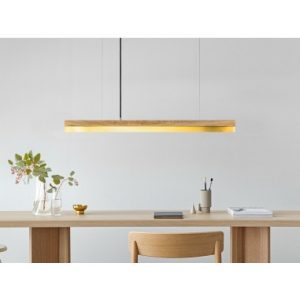 Langbordspendel i egetræ og messing 92 cm 25W LED - Egetræ/Messing