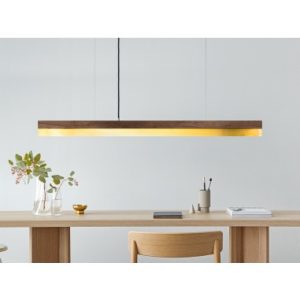 Langbordspendel i nøddetræ og messing 122 cm 25W LED - Nøddetræ/Messing